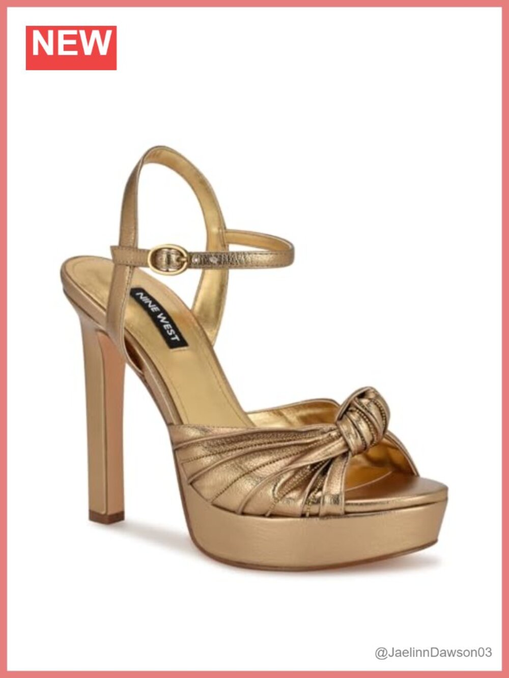 Nine West Winne Heeled Sandals Faux Leather Open Toe Ankle Strap
